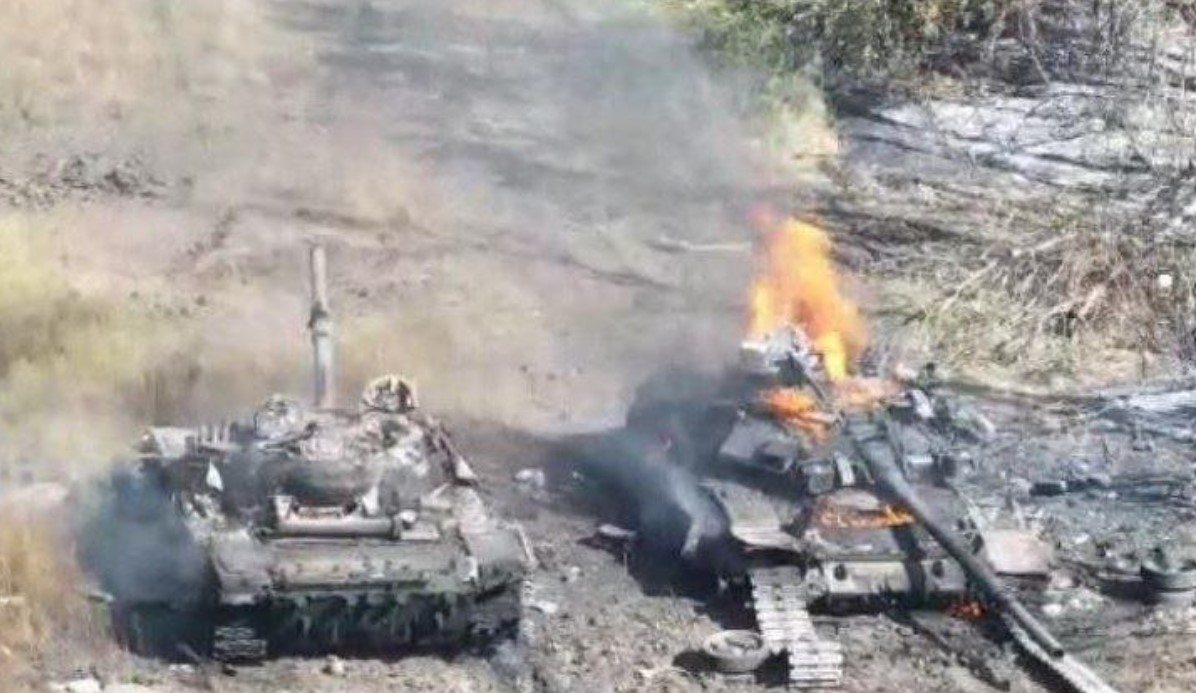 破壊されたロシア戦車