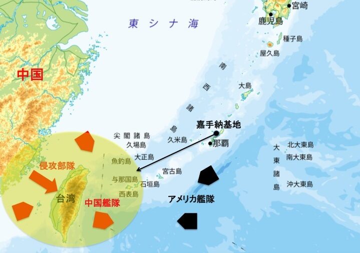 台湾有事の地図