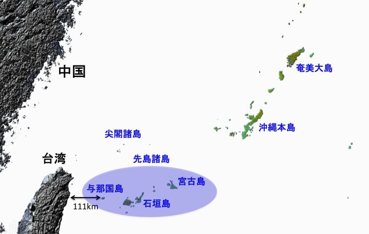 台湾有事の地図