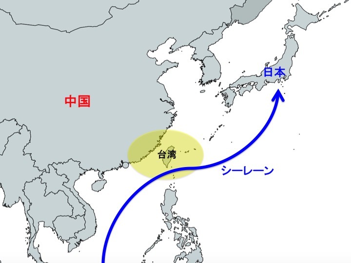 台湾有事の地図 